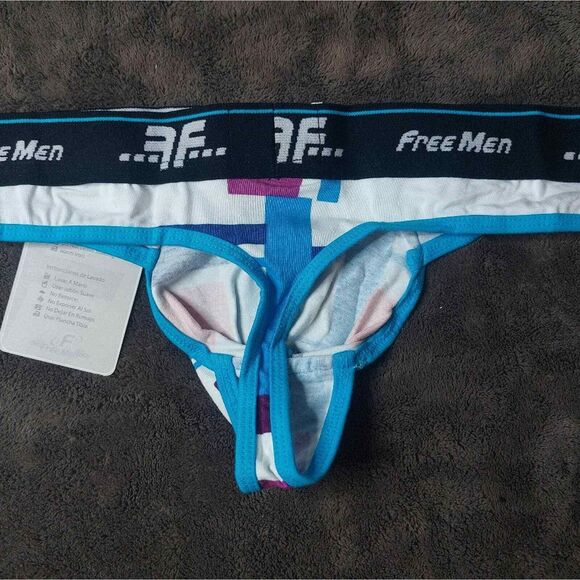 Freemen Random Stripe Men's Cotton Thong Underwear Size Large - Picture 3 of 5